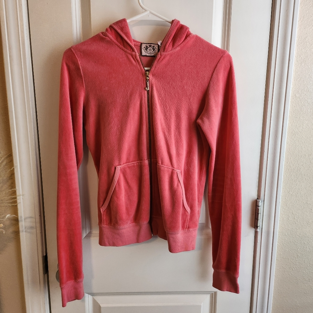 Juicy Couture Zip Up Velour Hoodie Jacket